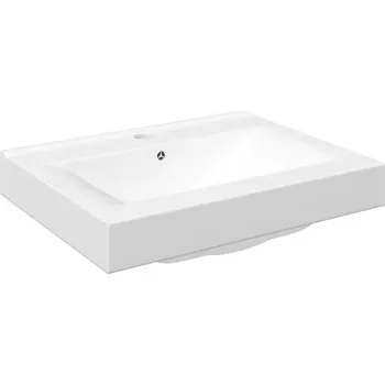 Umyvadlo Bílé obdélníkové umyvadlo 600 x 460 x 160 mm, keramika, lesklé