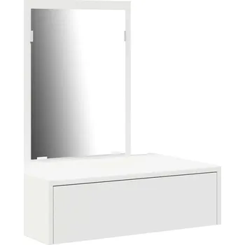 Toaletní stolek Toaletní Stolek bílý se zrcadlem, rozměry 60 x 40 x 70 cm, materiál na bázi dřeva