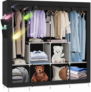 Šatní skříň SKŘÍŇ LÁTKOVÁ SKLÁDACÍ ŠATNÍ SKŘÍŇ NA OBLEČENÍ 170X45X170 CM