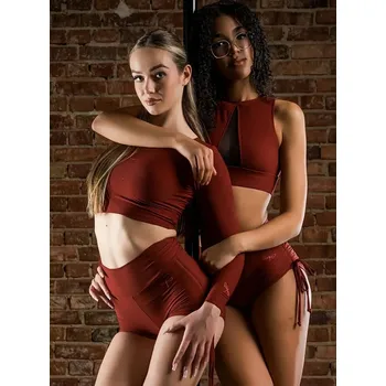 Dragonfly,Pole dance šortky se šňůrkami EMMA, burgundy S