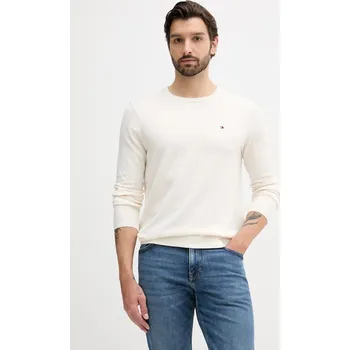 Pánský svetr Bavlněný svetr Tommy Hilfiger MW0MW39999 béžová 01X, vel. XL