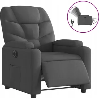 Křeslo Elektrické polohovací křeslo tmavě šedé, 74 x 89 x 100 cm, s držáky na