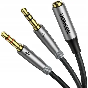 Audio kabel Kabel Ugreen AV193 minijack (3,5 mm) - 2x minijack (3,5 mm) 0,2 m