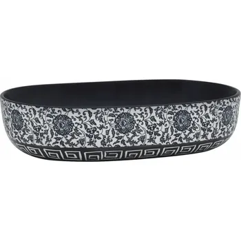 Keramické umyvadlo na desku černo-modré 59 x 40 x 14 cm