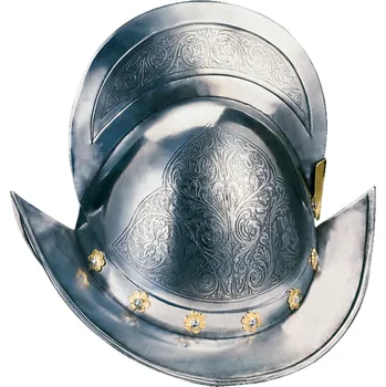 Marto Španělský Morion se zlatým zdobením – Klenot Conquistadora | Dekorativní replika