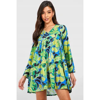 Dámské šaty BOOHOO BAREVNÉ ŠATY MINI VZOR (36)