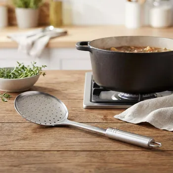 Nerezová, děrovaná lžíce / sběračka na pěnu LAURA 34 cm