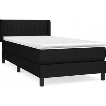 Postel Kontinentální postel černá 203 x 93 x 78/88 cm s matrací 90 x 200 x 20 cm