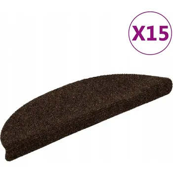 Nášlap na schod Protiskluzové nášlapy na schody z vpichované textilie, hnědé, 56x17x3 cm