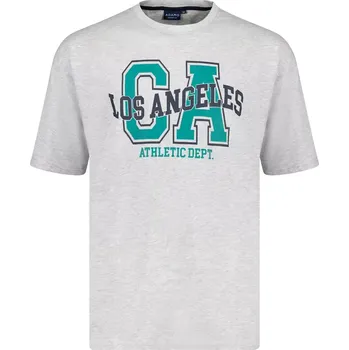 Pánské tričko Velké pánské tričko s nápisy tričko s krátkým rukávem Adamo 131502-745 světle šedá (6XL)