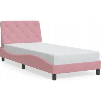Postel Růžový Rám postele s čelem, 218 x 95 x 74,5 cm, pro matrace 90 x 200 cm