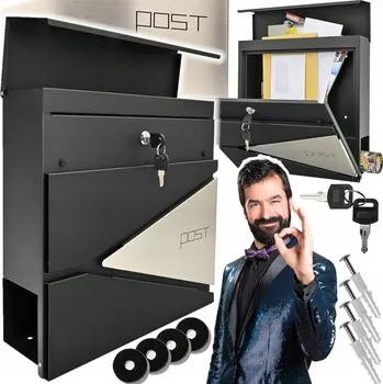 Poštovní schránka Poštovní schránka , s držákem na noviny, šedá barva Stator