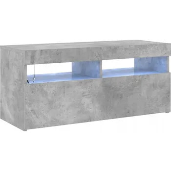 Televizní stolek Televizní stolek s RGB LED osvětlením, šedá betonu, 90 x 35 x 40 cm