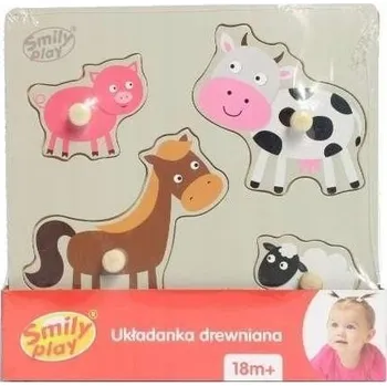 Puzzle Dřevěné Puzzle Zvířátka z Farmy Smily Play