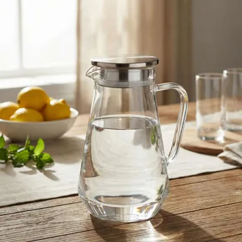 Skleněný džbán na nápoje s víkem TADAR BIANCA 1,5 l