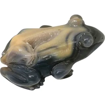 Sběratelství Achát – exkluzivní soška žáby 412 g z přírodního krystalu