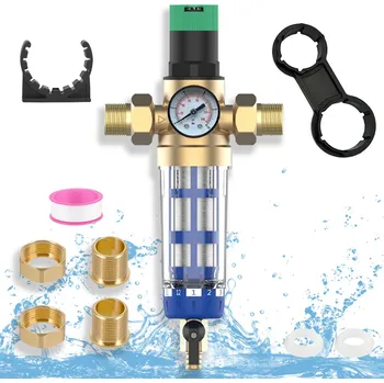 Ventil REDUKČNÍ VENTIL TLAKU VODY 1" 3/4" MANOMETR + DLOUHÝ FILTR S VENTILEM