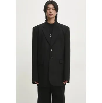 Dámské sako Vlněné sako VETEMENTS Logo Embroidered Single Breasted, L, černá, 99X