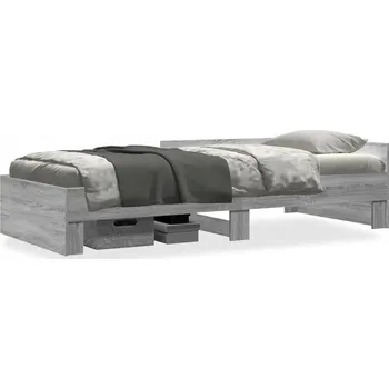 Postel Rám postele 193 x 78 x 50 cm, šedý dub sonoma, materiál dřevotříska