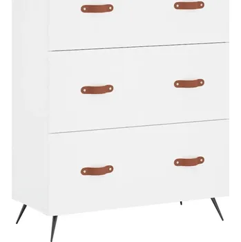 Komoda Klasická bílá komoda se 3 zásuvkami 69,5x34x90 cm