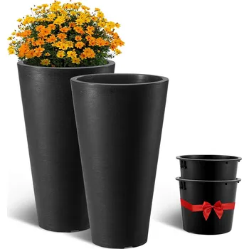 Květináč Květináč PP černý Vevor 35 cm x 35 x 59 cm