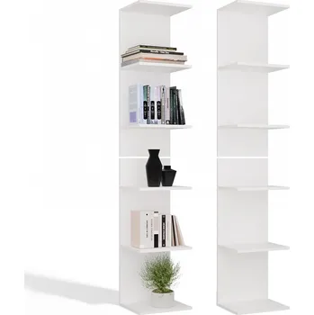 regál VYSOKÝ BÍLÝ REGÁL 6P 180 cm 6 Polic na Knihy a Dokumenty do Kanceláře a Obývacího Pokoje