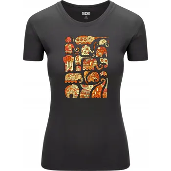 Dámské tričko Tričko s abstraktním potiskem - ornamentální sloni, velikost S