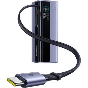 Powerbanka Baseus - powerbanka EnerGeek GR11 (E0027B01) - s výsuvným USB-C kabelem, 20000mAh, 145W - šedá