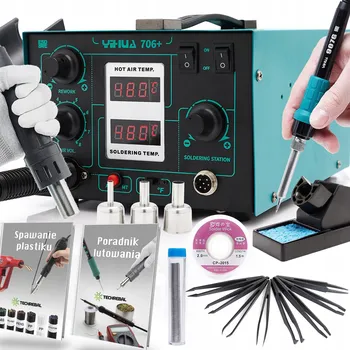 Páječka HORKOVZDUŠNÁ PÁJECÍ STANICE 2V1 YIHUA 706+ 640W SADA PŘÍSLUŠENSTVÍ TECHREBAL