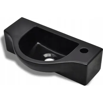 Umyvadlo Černé keramické umyvadlo 450 x 250 x 120 mm, montáž na stěnu