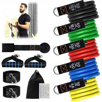 SADA 5 POSILOVACÍCH GUM POWER BAND - SILNÁ ODPOROVÁ GUMA / PÁSKA NA CVIČENÍ FITNESS