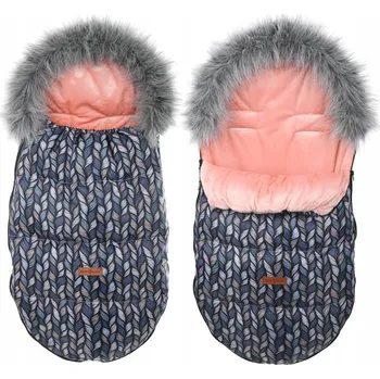 SPACÍ PYTEL DO KOČÁRKU SANÍ KORBIČKY ZATEPLENÝ S PRÉMIOVOU KOŽEŠINOU BABYMAM