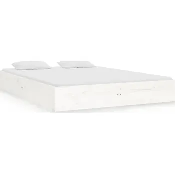 Postel Bílý dřevěný rám postele z borovicového dřeva 120 x 190 cm s lamelovým roštem z překližky