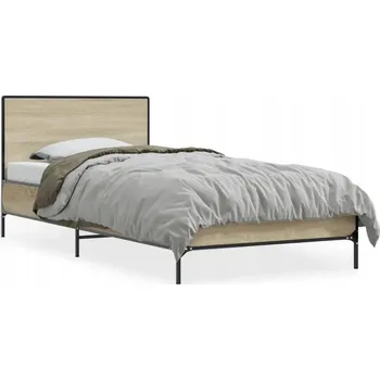 Postel Rám postele dub sonoma 203 x 93 x 80 cm, dřevotříska, kov