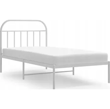 Postel Bílý kovový rám postele 196 x 105 x 100 cm s úložným prostorem