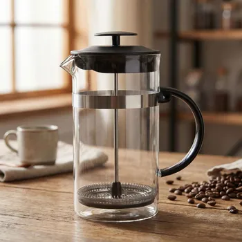 French press French press - skleněná konvice na čaj a kávu MODO černá 1 l