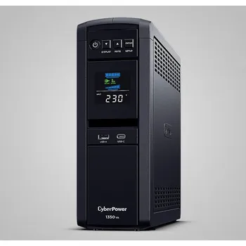 Stolní počítač CyberPower CP1350EPFLCD, UPS Intelligent PFC, 1350VA/810W, LCD, 6x Schuko, RJ11/RJ45, USB CP1350EPFCLCD