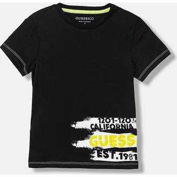 Dětské bavlněné tričko Guess N6RI02.K8HM4.PPY2 černá 99X, vel. 96-104