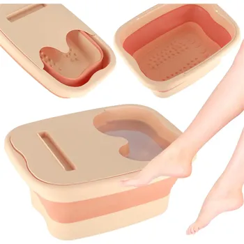 Masážní přípravek KIK Silikonový skládací kbelík na masáž nohou se záložkami