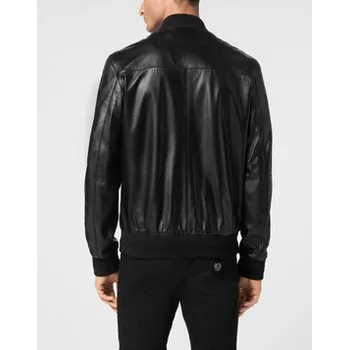 Pánská casual bunda PHILIPP PLEIN Kožená bunda 9485 Černá Regular Fit S