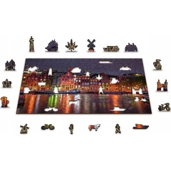 Puzzle Puzzle dřevěné skládačky Noční Město velikost M