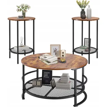 Konferenční stolek Stolek Vevor kulatý 80 x 80 x 46,5 cm, vícebarevný