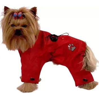 Obleček pro psa Kombineza pro psa červená 25-29cm (Pláštěnka i pro větší psy)