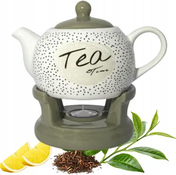 Tradiční keramická Konvice Bella Fiore 1 l bílá, šedá