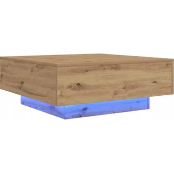 Konferenční stolek Konferenční stolek s LED osvětlením, dub řemeslný, 80 x 80 x 31 cm