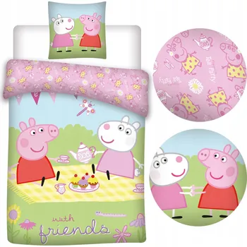 Povlečení Sada povlečení Aymax prasátko Pepa zelená 100 x 135 cm + 40 x 60 cm