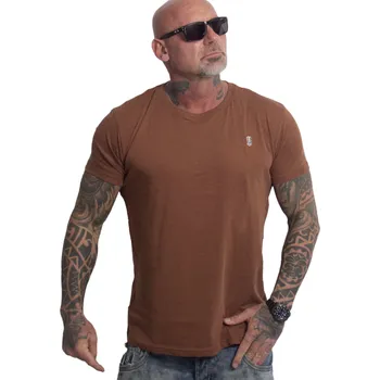 Pánská móda Pánské triko Yakuza Plain Regular Basic 25048 brown velikost: 6XL