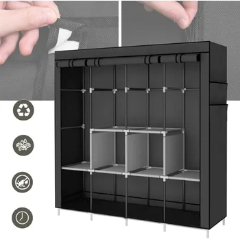 Šatní skříň SZAFA NA OBLEČENÍ ČERNÁ 170 × 45 cm