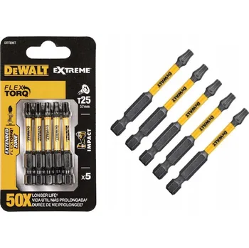 Bit DEWALT rázové bity Torx, sada 5 ks, 1/4" DT7396T