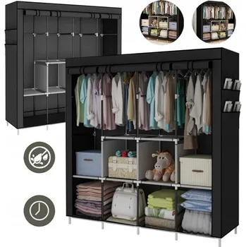 Šatní skříň SZAFA NA UBRANIA TEKSTYLNA SKŁADANA Látková šatna 170 × 170 × 45 cm